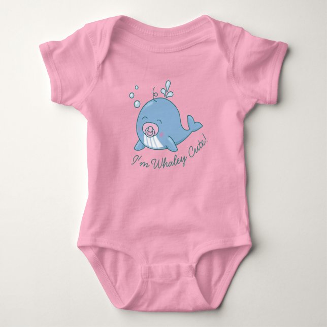 Body Cute baleine Baby shower Whaley mignonne fille ros (Devant)