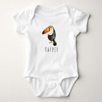 Cute bébé Unisex Aquarelle Jungle Toucan et son no