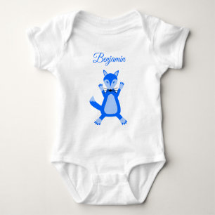 Body Cute Blue Baby Boy Fox Nom personnalisé