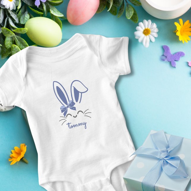 Body Cute Blue Bunny Ribbon Pâques garçon (Créateur téléchargé)