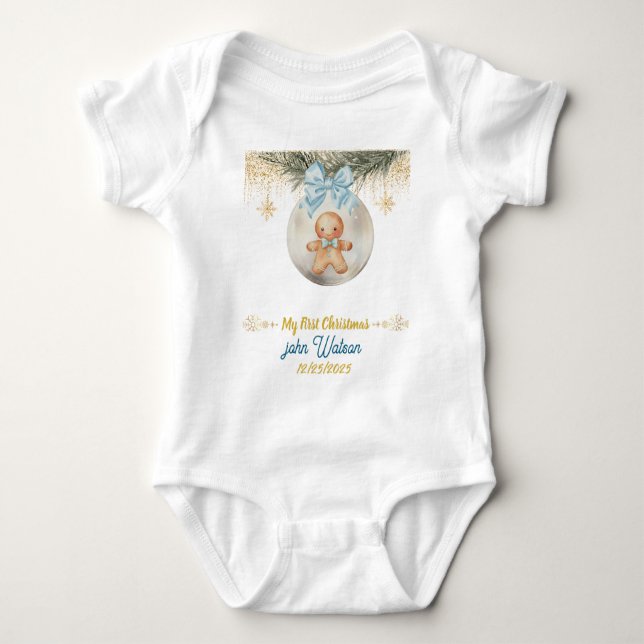 Body Cute  blue Gingerbread  boy My First Christmas (Devant)