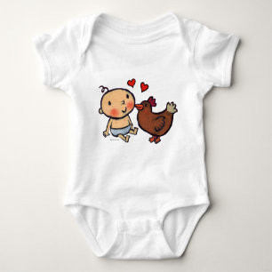 Body Cute Brown Peck de poulet sur la joue pour bébé
