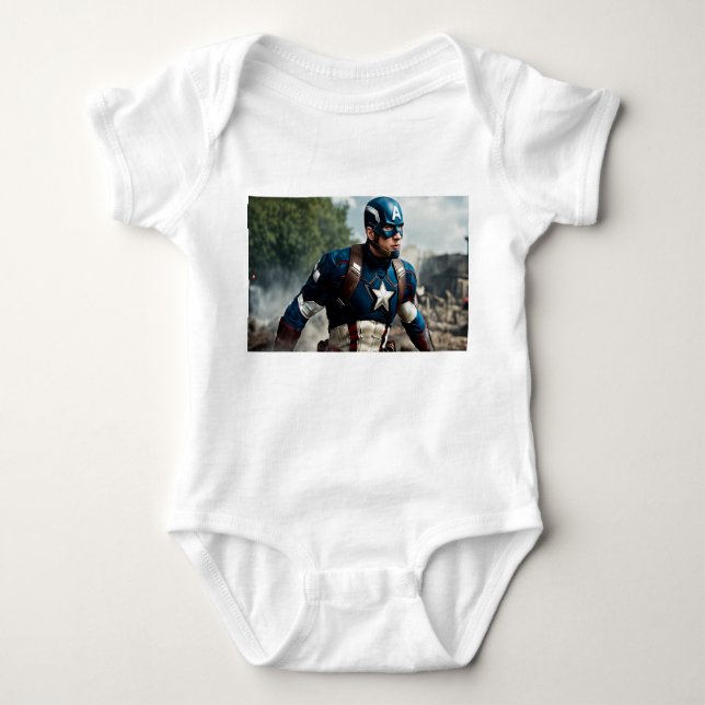 Body Cute Captain America Baby Bodysuit (Devant)