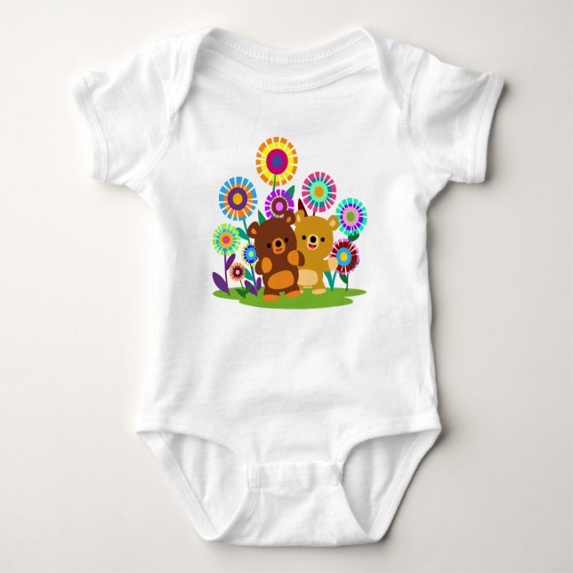 Body Cute Cartoon Bears' Garden Baby Bodysuit (Devant)