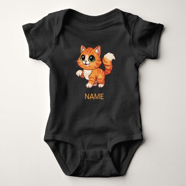 Body Cute Cartoon Cat Baby Bodysuit  (Devant)
