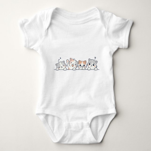 Body Cute Cat Friends Baby Bodysuit (Devant)