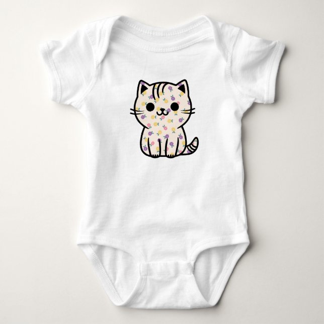 Body Cute chaton floral (Devant)