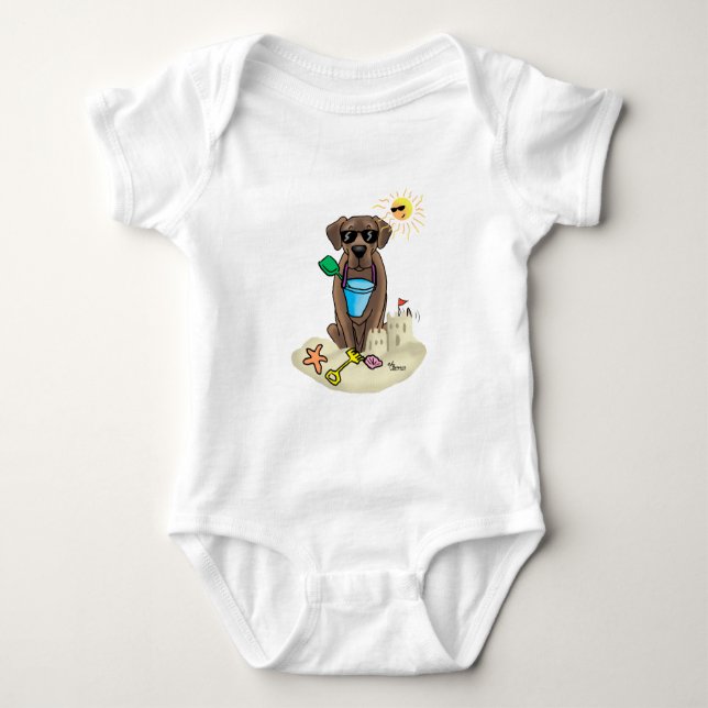 Body Cute Chien Summer Beach Chocolat Labrador Retrieve (Devant)