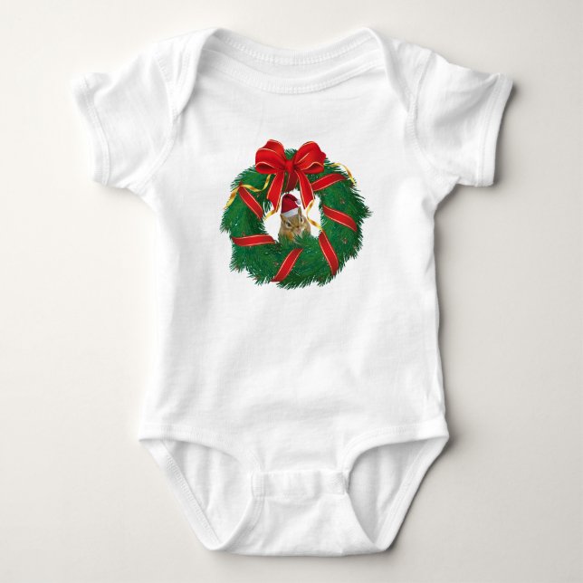 Body Cute Chipmunk couronne de Noël (Devant)
