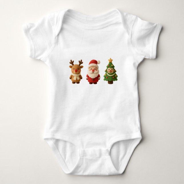 Body Cute Christmas Characters Baby Bodysuit – Reindeer (Devant)