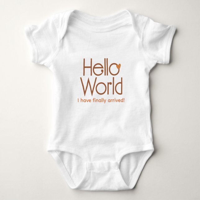 Body Cute Custom Hello World Baby est arrivée sur place (Devant)