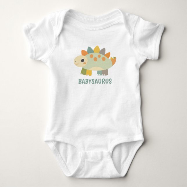 Body Cute Dinosaur Personalized Baby Bodysuit  (Devant)