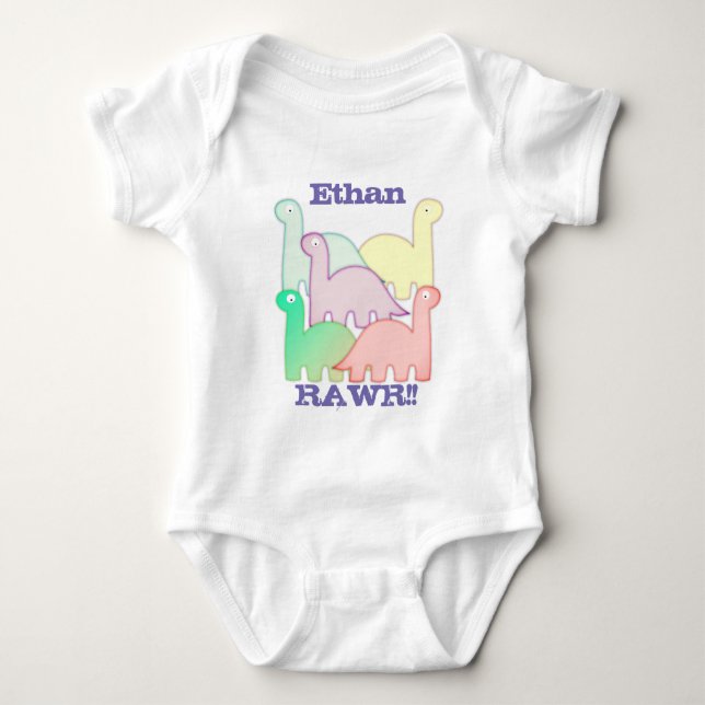 Body Cute Dinosaures Pastel Coloré (Devant)