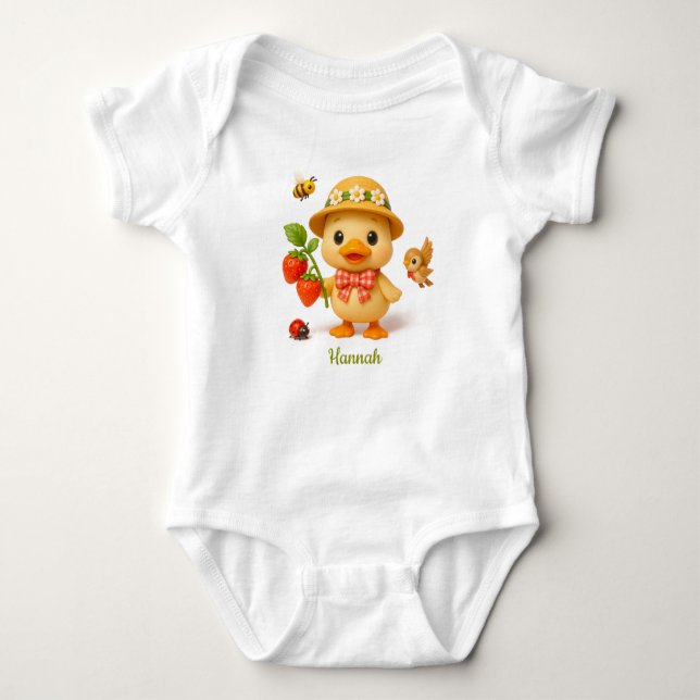 Body Cute Duck Baby – Strawberries, Flowers. (Devant)