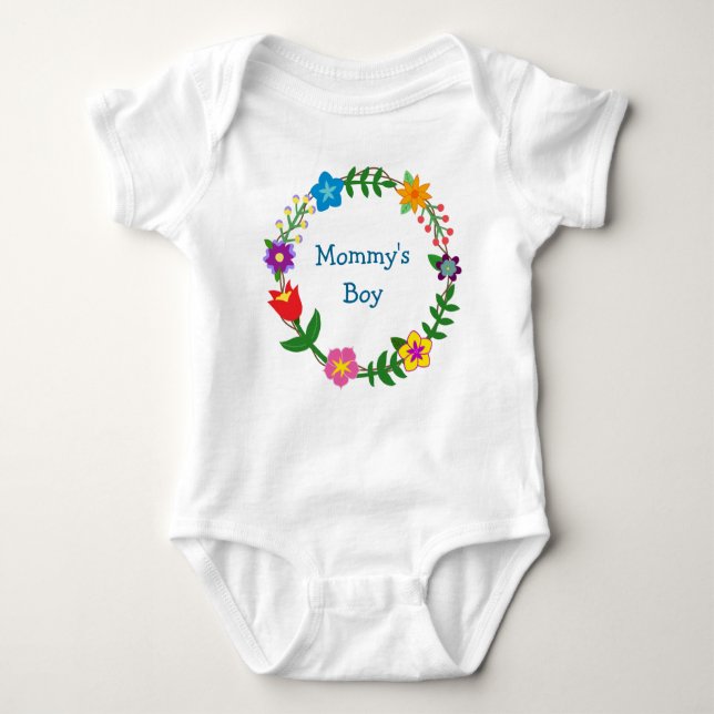 Body Cute Elegant Maman's Boy Love Floral Frame Flowers (Devant)