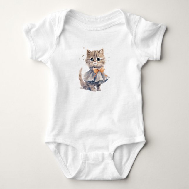 Body Cute et sucré Tabby Kitten Kitty Chat avec robe (Devant)