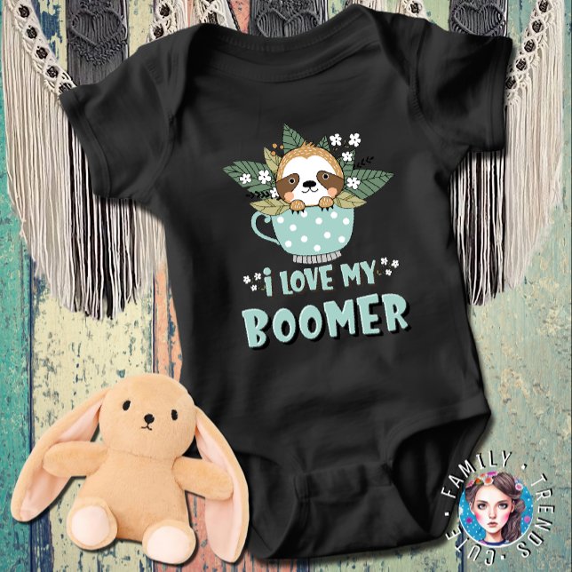 Body Cute Floral Kawaii Raccoon I Lote My Boomer (Créateur téléchargé)
