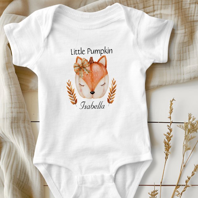 Body Cute Fox Pumpkin Baby Bodysuit (Cute Pumpkin Fox Baby Bodysuit)