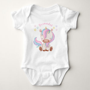 Body Cute Girl Unicorn et Stars Baby Bodysuit