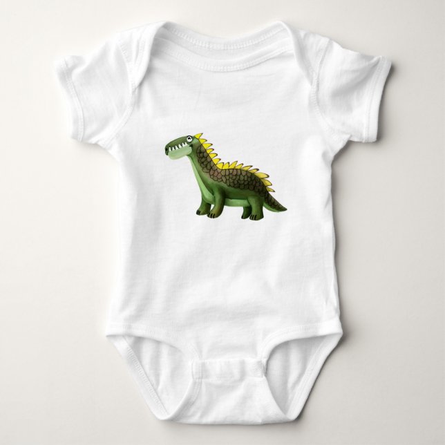 Body Cute Green Dinosaur Baby Bodysuit - Adorable Dino  (Devant)