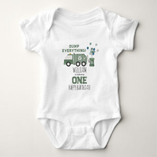 Body Cute Green Recycling Camion Enfants Nom Âge Annive