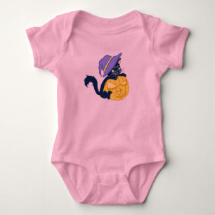 Body Cute Halloween Chat noir et Citrouille