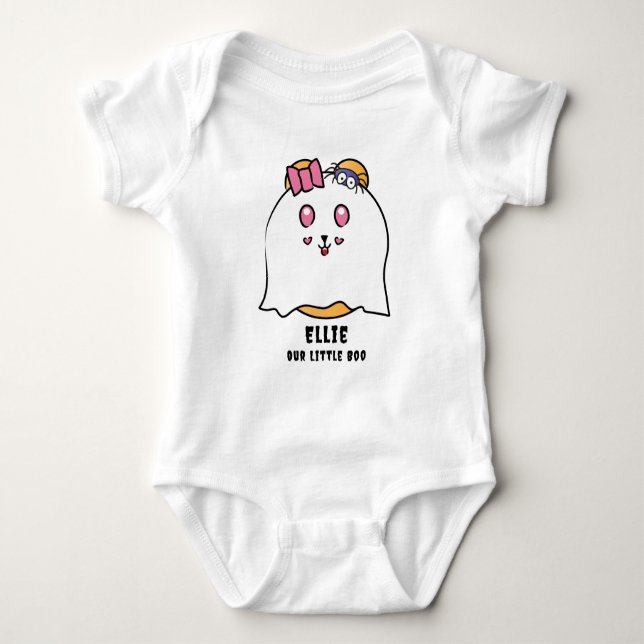Body Cute Halloween Little Boo Girl Ghost Nom personnal (Devant)
