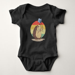 Body Cute Hedgehog Retro Flower Sunset Animal d'automne