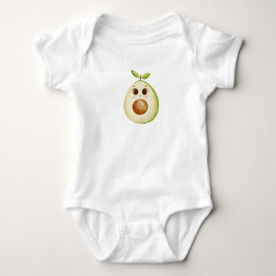 Body Cute Kawaii Avocado avec grands yeux - Aquarelle I