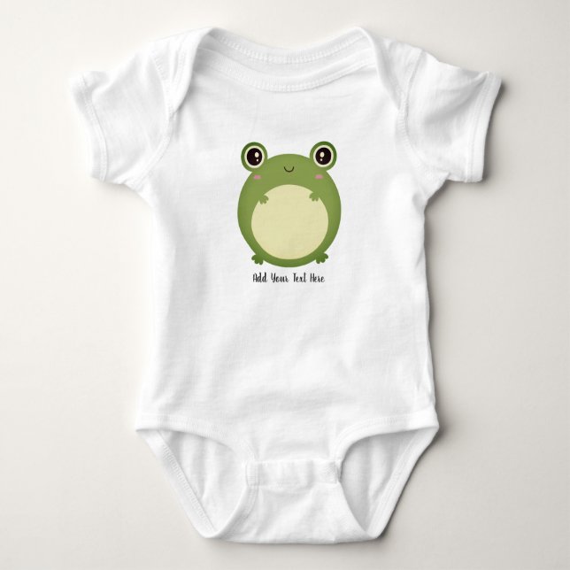 Body Cute Kawaii Frog avec texte personnalisé (Devant)