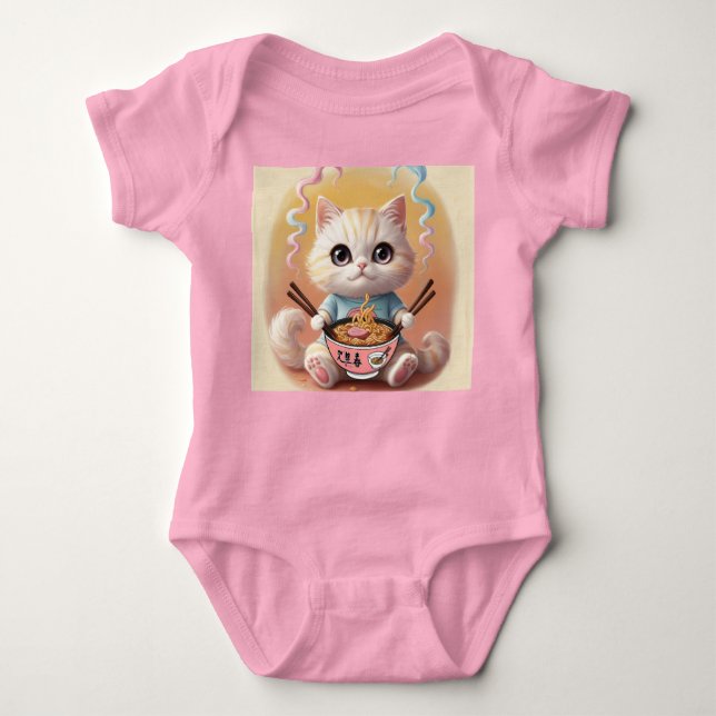 Body Cute Kawaii Ramen Chat Baby Bodysuit - Adorable No (Devant)