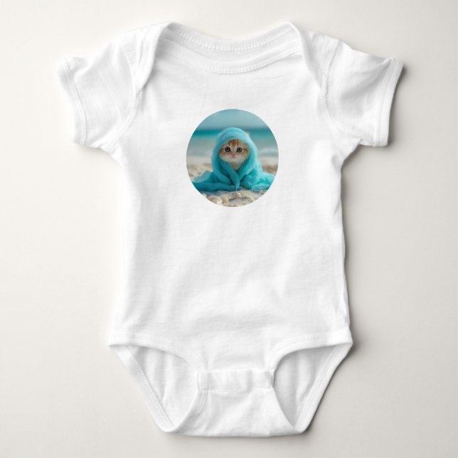 Body Cute Kitten sur la plage-Adorable Design d'été (Devant)