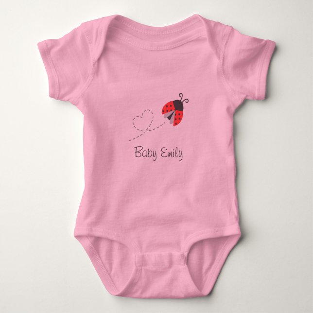 Body Cute Ladybug Baby Girl Personnalisée (Devant)