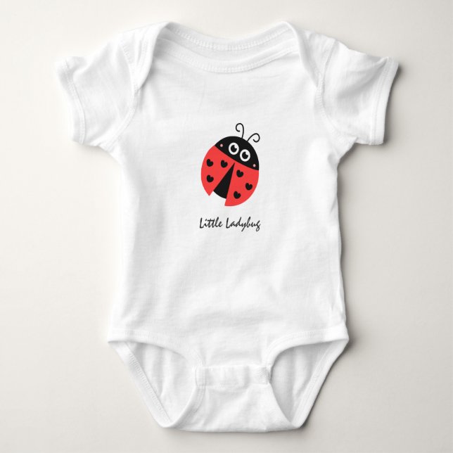 Body Cute Ladybug Coeurs noirs Personnalisé (Devant)