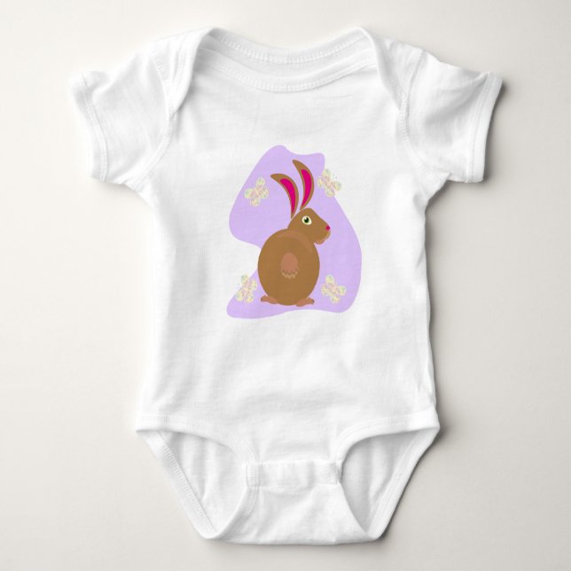 Body Cute lapin vectoriel en couleurs roses (Devant)