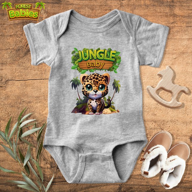 Body Cute Leopard Tropical Jungle Safari Kitty Chat 🐆 (Jungle Baby Leopard Cub T-bodysuit, Cute Kitten Woodland Wildlife Kitty Cat nature-inspired shirt 🐆)