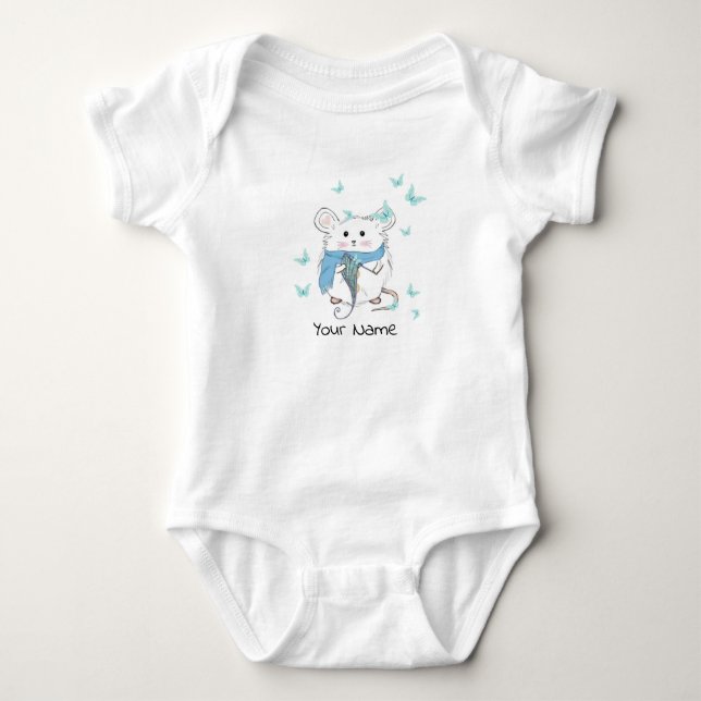 Body Cute Little Hamster & Papillons sur mesure (Devant)