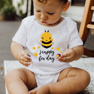Body Cute Little Honey Bee Yellow Stars Baby Bodysuit