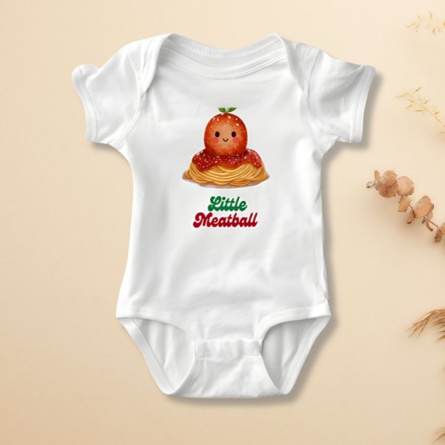 Body Cute "Little Meatball" Italian Baby Bodysuit (grandma gift, sunday dinner, newborn announcement, saucy baby, baby shower idea, italy, foodie baby,)