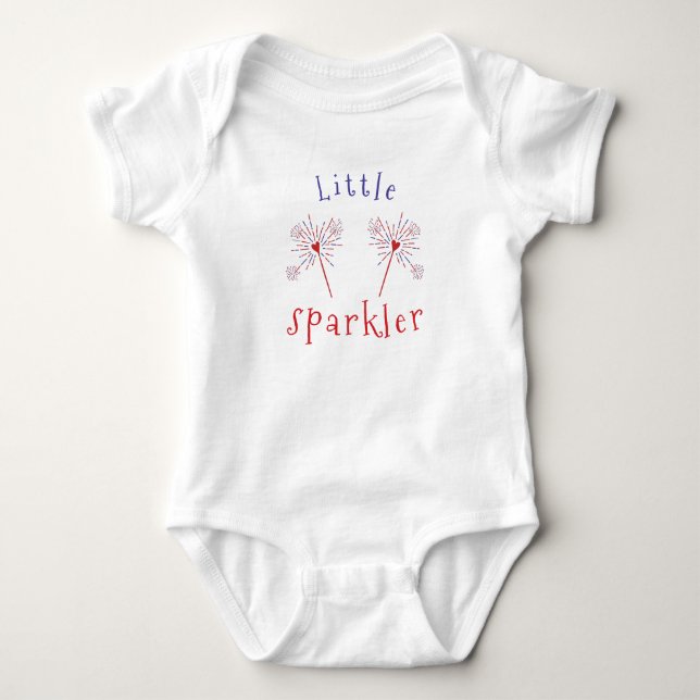 Body Cute Little Sparkler Coeur Rouge Blanc Bleu (Devant)