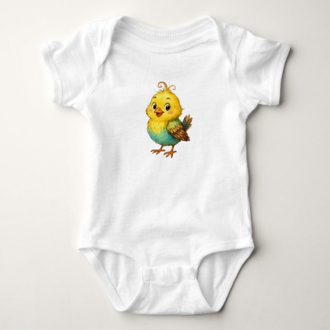 Body Cute Little Yellow Chick Baby Bodysuit (Devant)