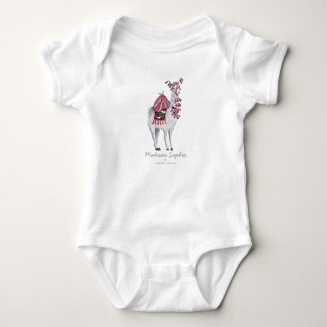 Body Cute Llama Animal | Baby Girl | Bodysuit (Devant)