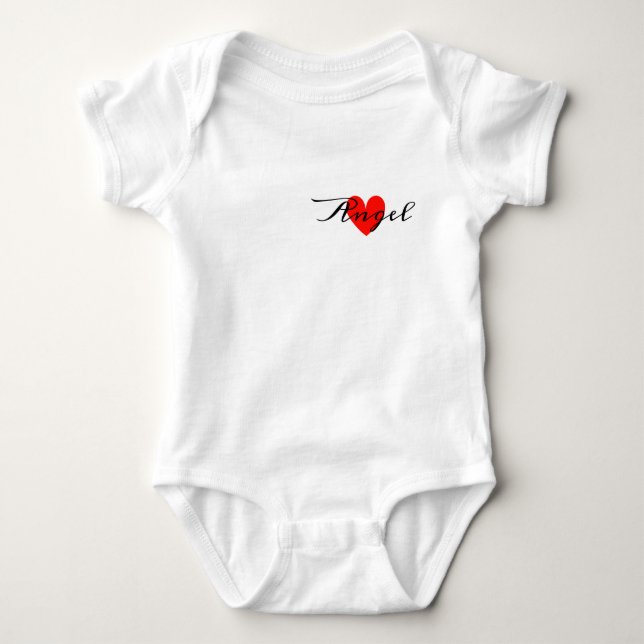Body Cute Minimal Modern White Red Heart Ajouter Votre  (Devant)