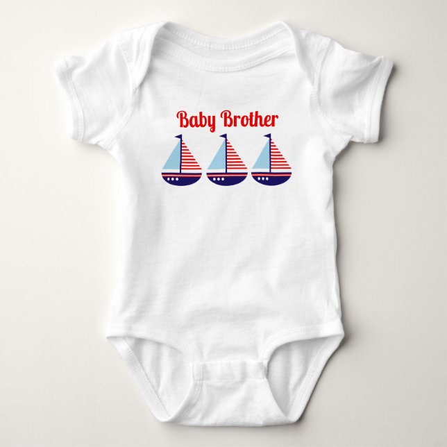 Body Cute Nautique Voilier Personnalisé Enfants (Devant)