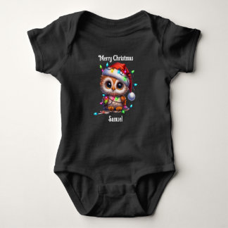 Body cute owl Christmas holiday baby bodysuit T-Shirt