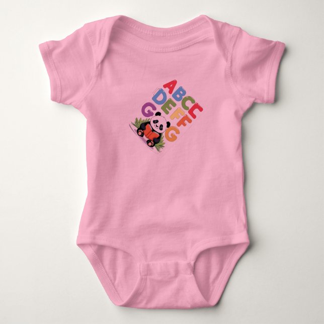 Body Cute Panda Lecture - Colorful ABCD FG T-Shirt (Devant)