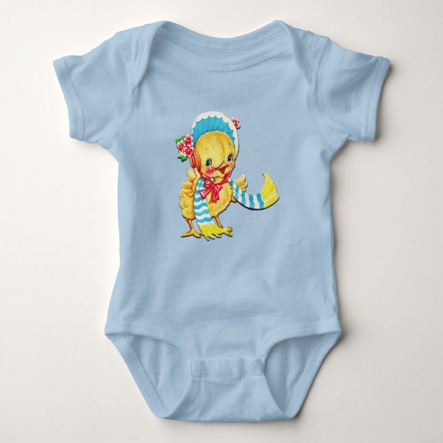 Body Cute Pâques Chic Unisex Bodysuit Bleu (Devant)