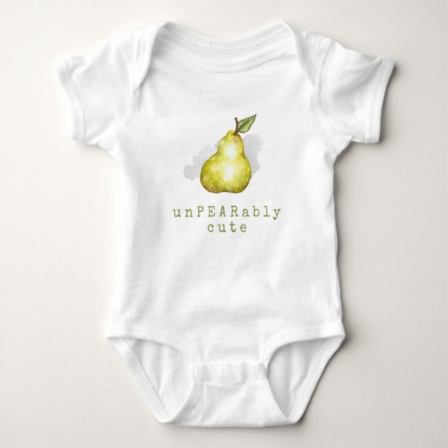Body Cute Pear Fruit Pun Baby Bodysuit (Devant)