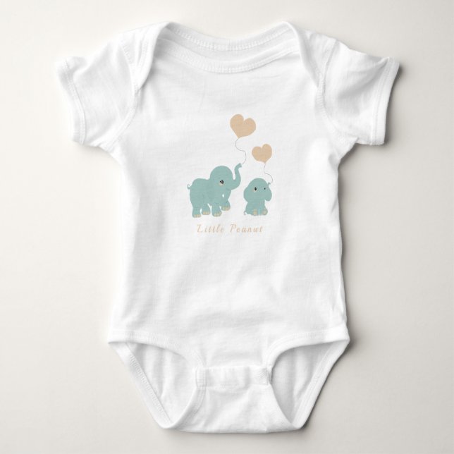 Body Cute Petit Arachide Elephant Coeur Bleu Bleu (Devant)