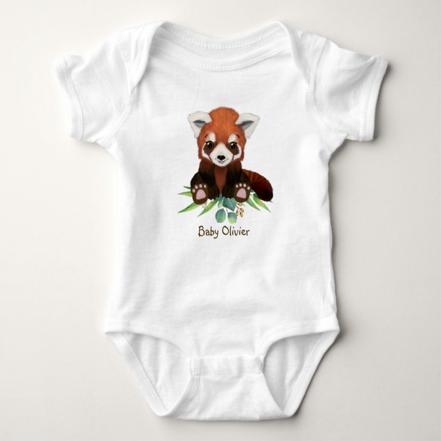 Body Cute Petit Panda Rouge Ours Eucalyptus Personnalis (Devant)